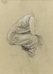 Profilstudie einer sitzenden Figur